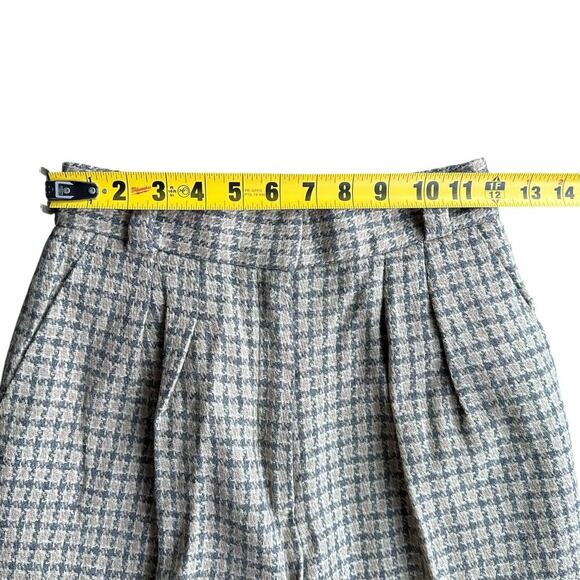 Vintage JH Collectibles Women's 100% Wool Trousers Plaid Beige Sz 6 Made in USA - Picture 3 of 11